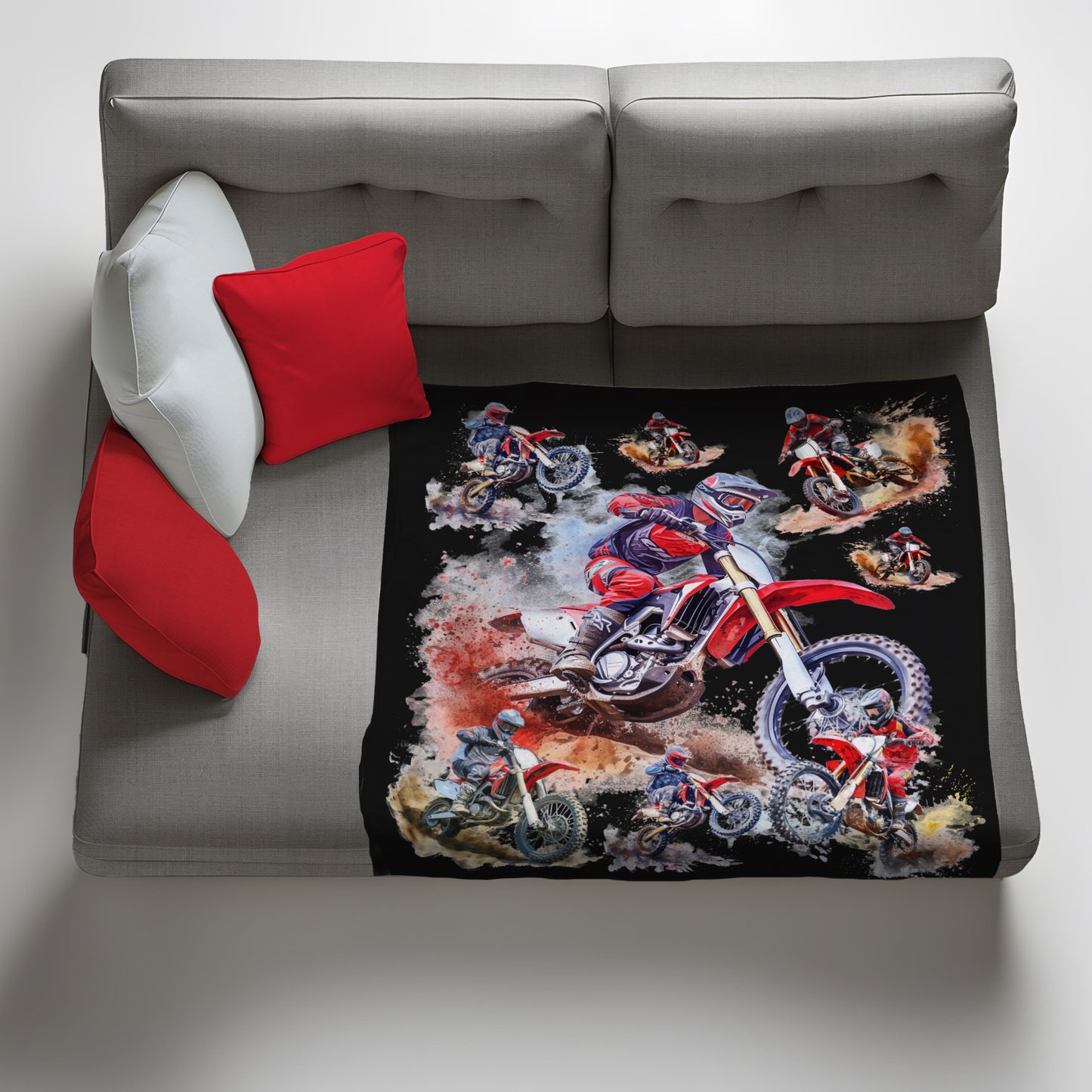 Dirtbike Adventure Light Weight Fleece Blanket by Mark van Vuuren