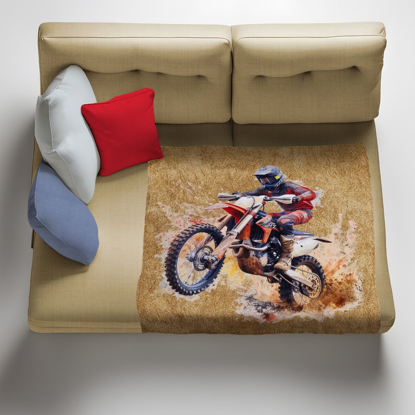 Dirtbike Light Weight Fleece Blanket by Mark van Vuuren