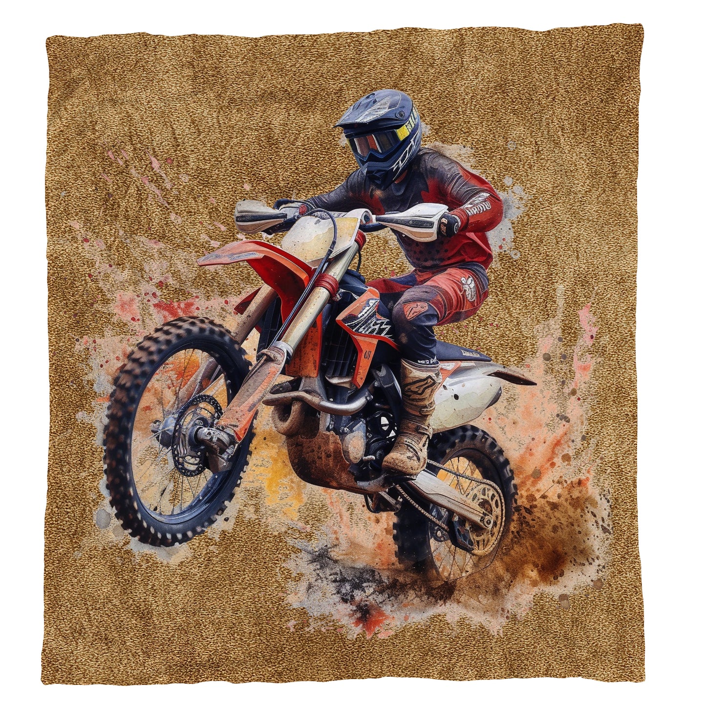 Dirtbike Light Weight Fleece Blanket by Mark van Vuuren