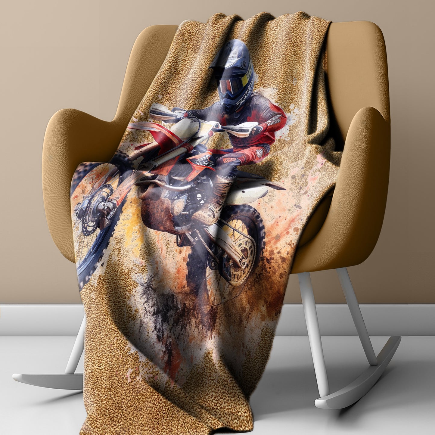 Dirtbike Light Weight Fleece Blanket by Mark van Vuuren