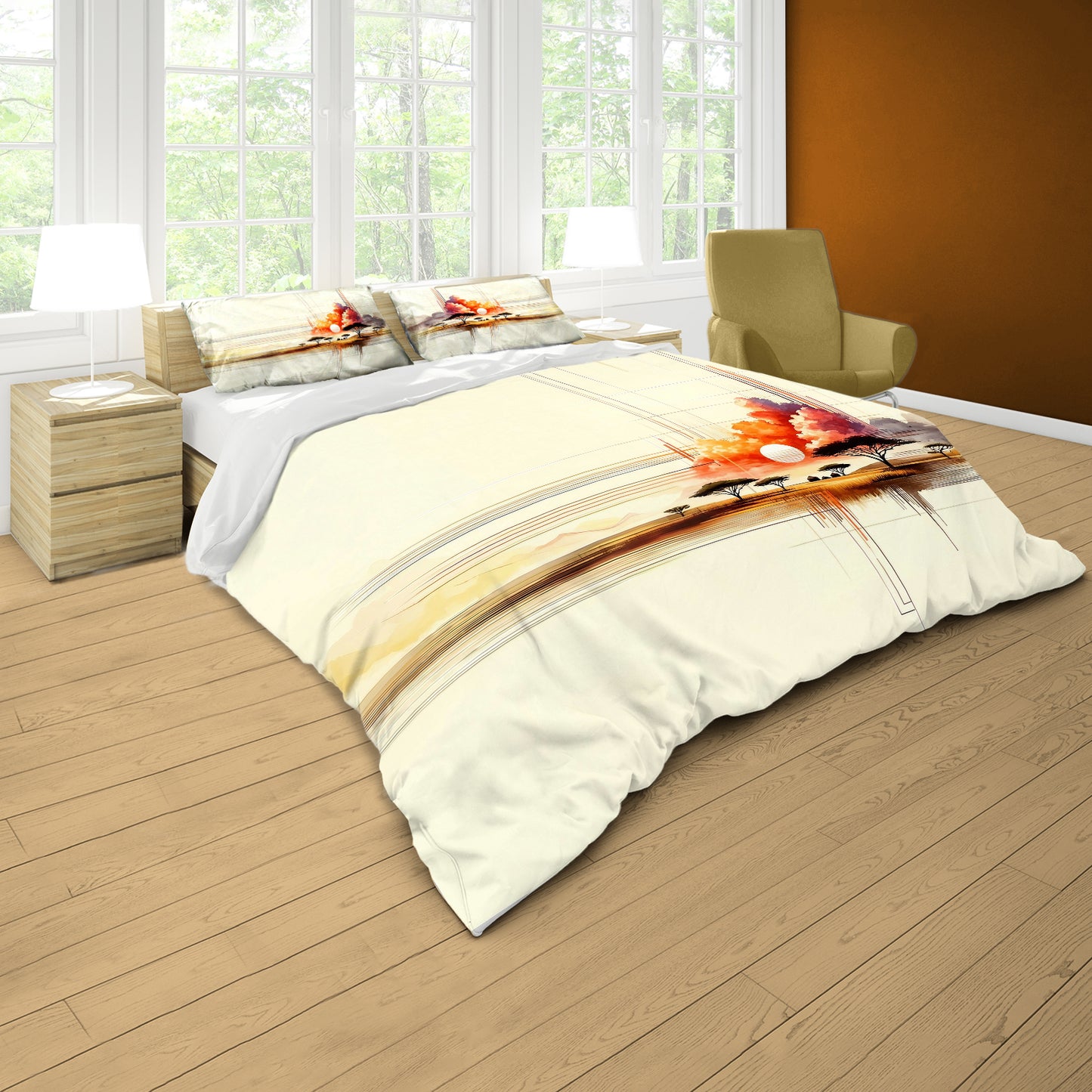 Distant Sunset Duvet Cover Set