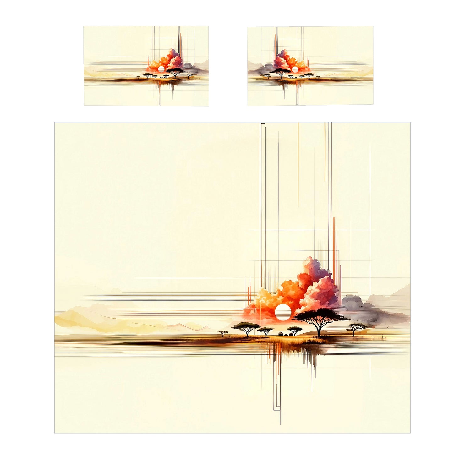 Distant Sunset Duvet Cover Set