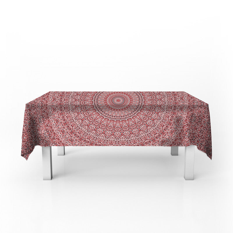 Divine Symmetry Red Rectangle Tablecloth