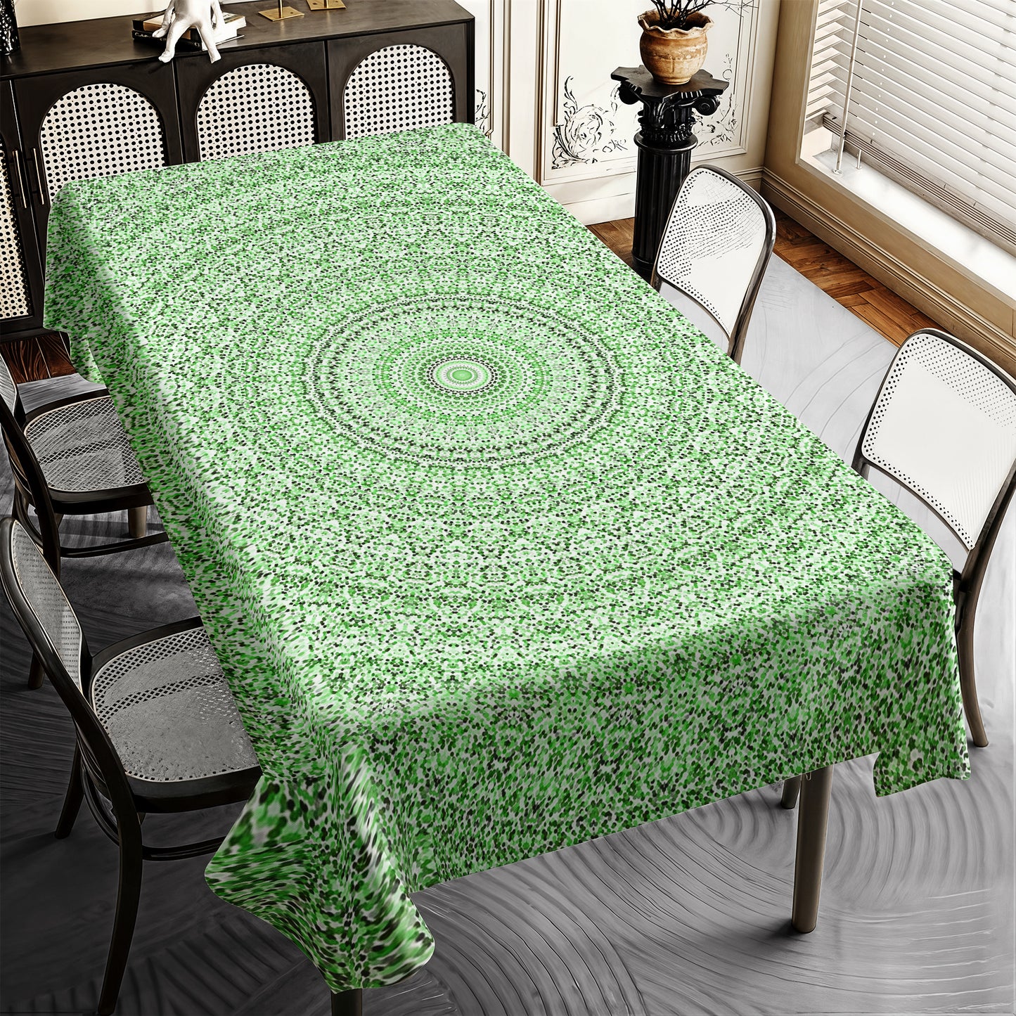 Divine Symmetry Green Rectangle Tablecloth