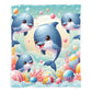 Dolphin Doodles Baby Fleece Blanket