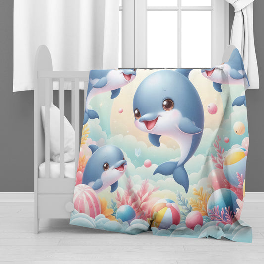 Dolphin Doodles Minky Blanket