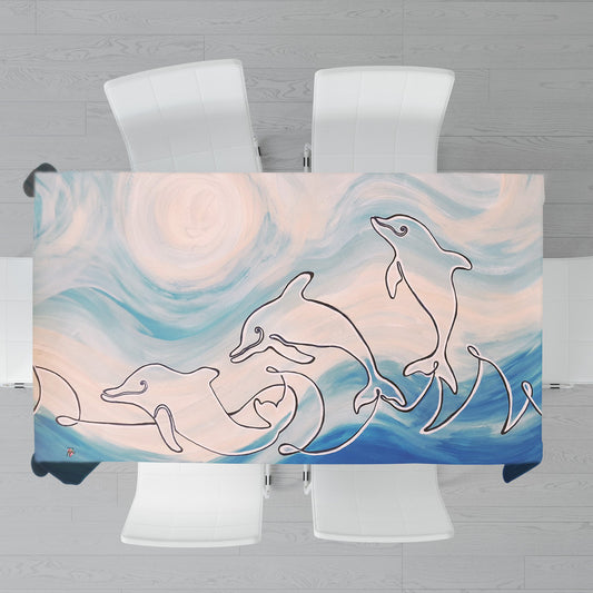 Dolphins Rectangle Tablecloth by Fifo