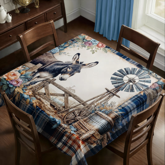 Donkey Farm Life Square Tablecloth