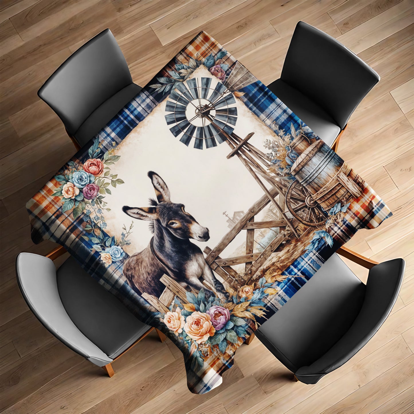 Donkey Farm Life Square Tablecloth
