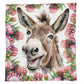Donkey & Pink Proteas Light Weight Fleece Blanket by Mark van Vuuren