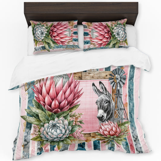 Donkey & Protea Abstract Duvet Cover Set