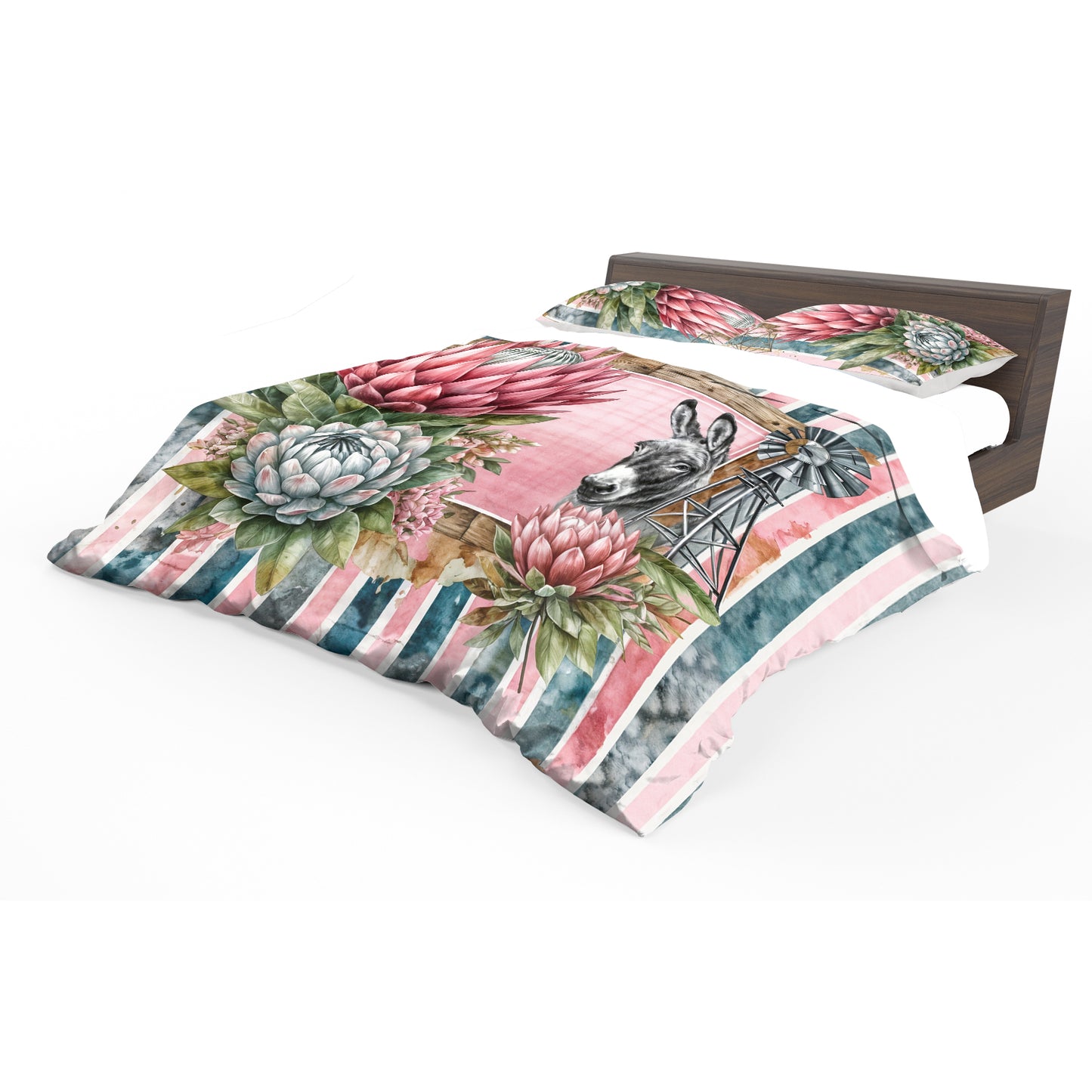 Donkey & Protea Abstract Duvet Cover Set