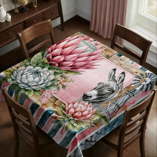 Donkey & Protea Abstract Square Tablecloth