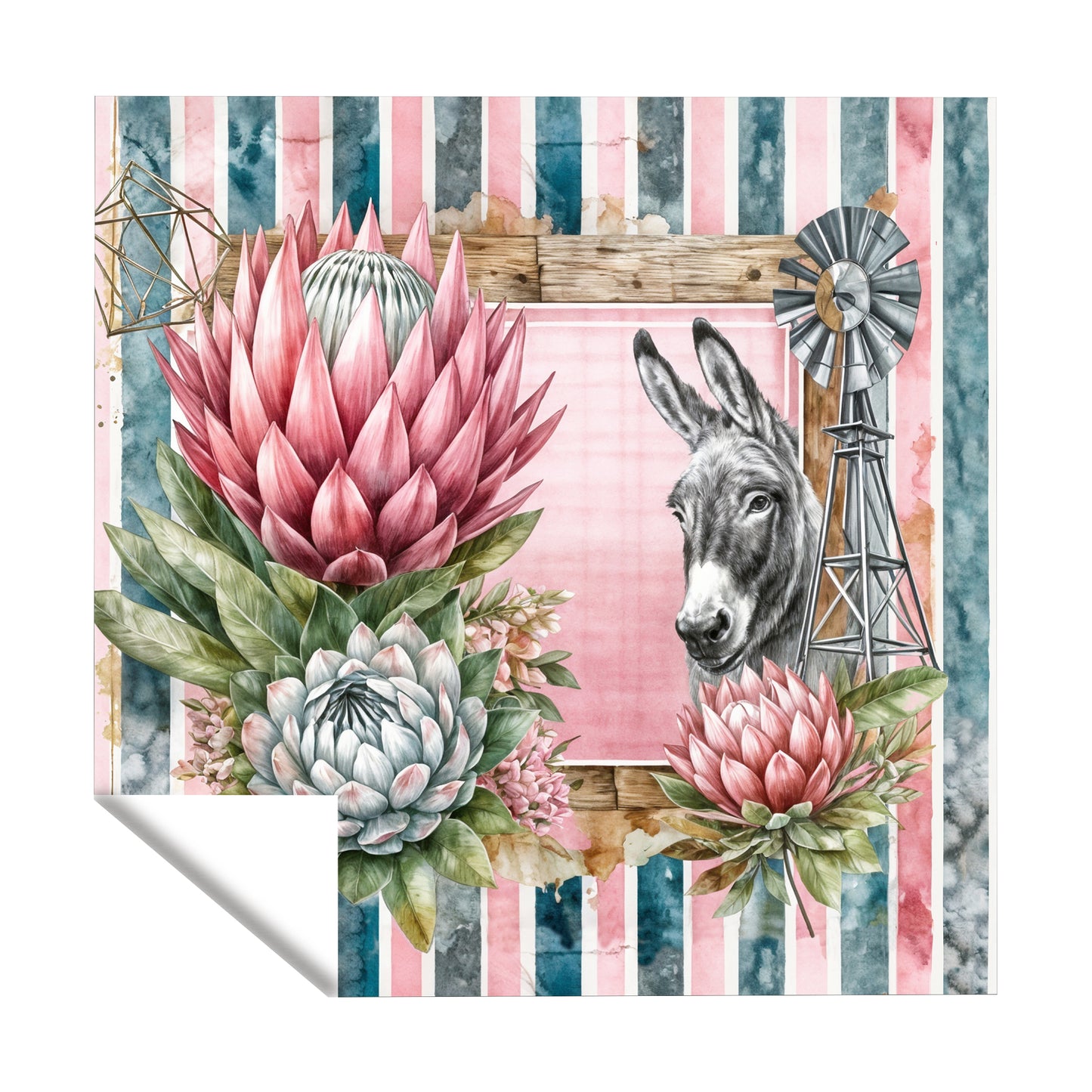 Donkey & Protea Abstract Square Tablecloth