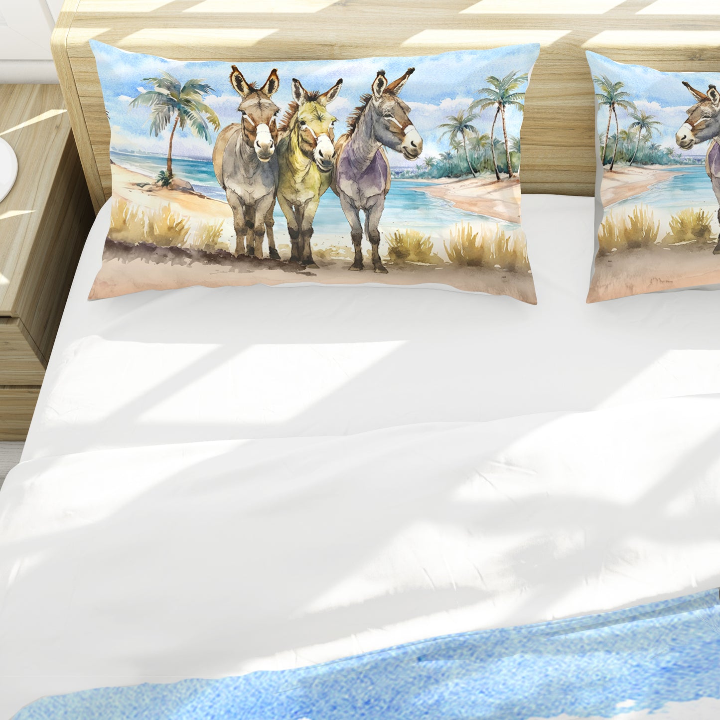 Donkeys On The Beach Duvet Cover Set