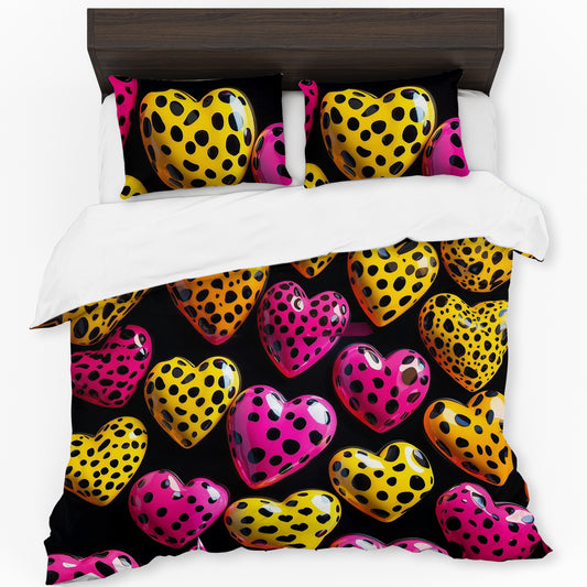 Dotted Hearts Duvet Cover Set