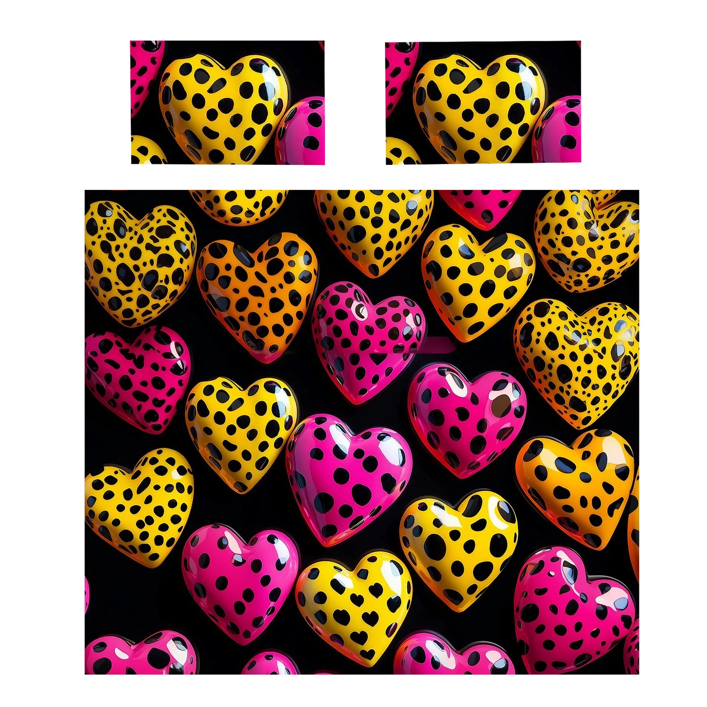 Dotted Hearts Duvet Cover Set