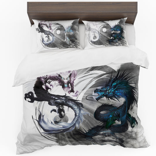 SPECIAL: Dragons Yin Yan Duvet Cover Set - Double