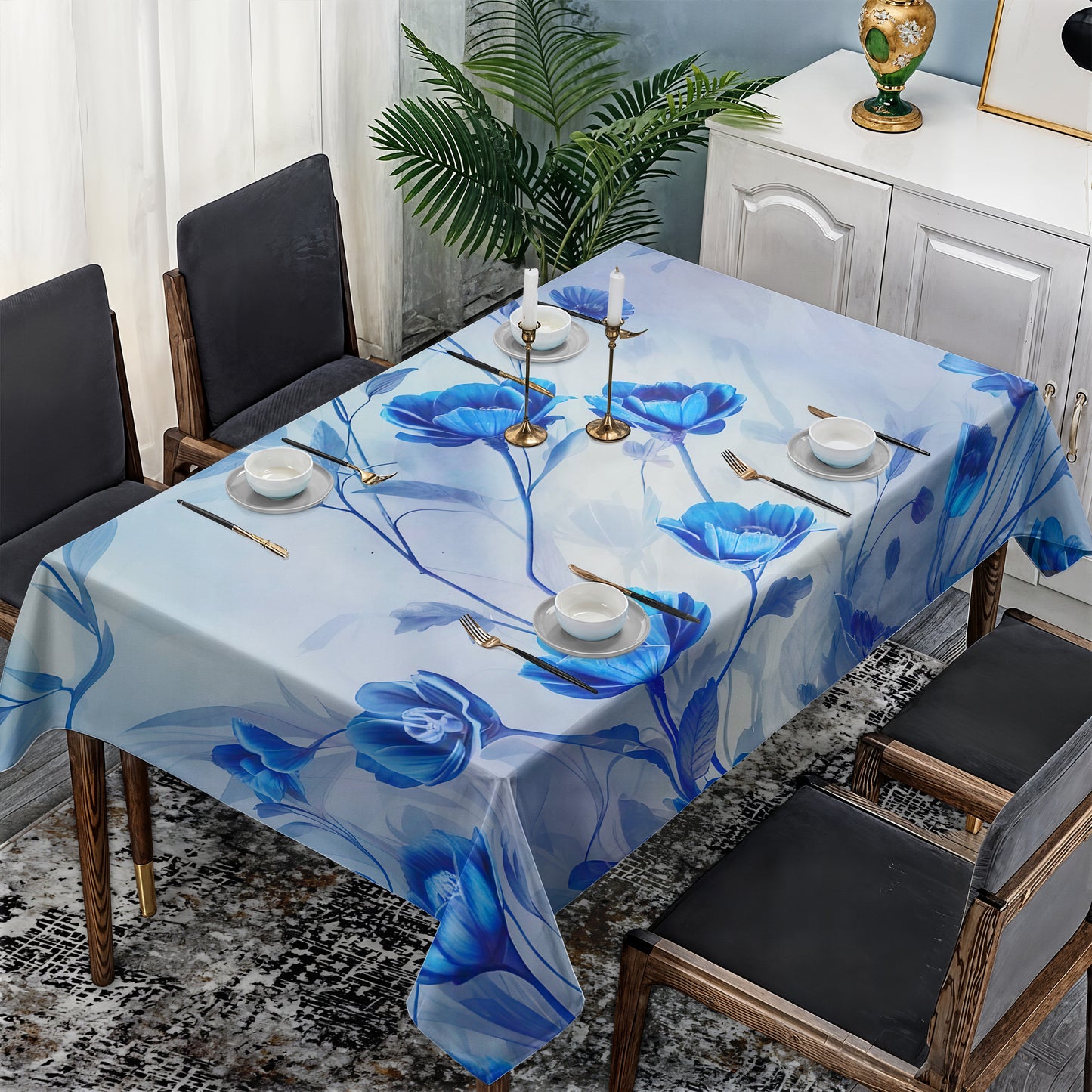 Dream in Indigo Silk Rectangle Tablecloth