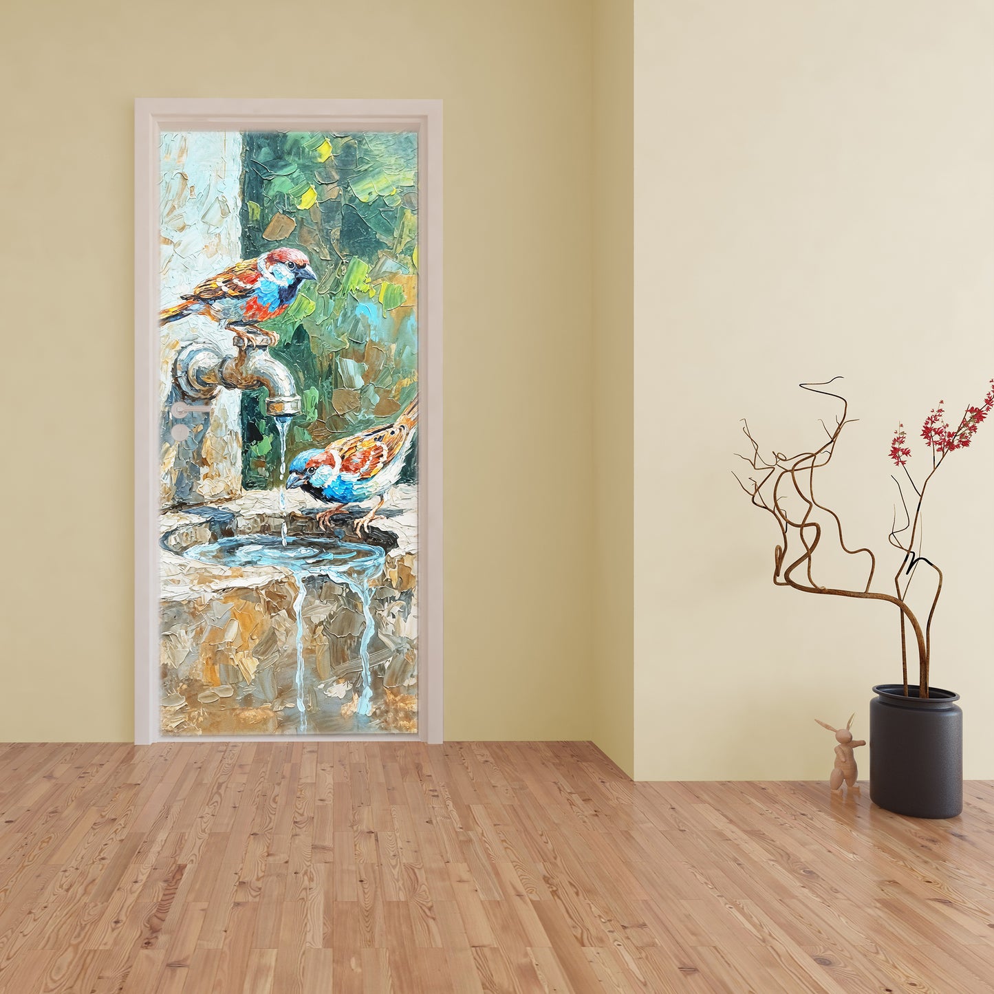 Drinking Water Door Decoupage