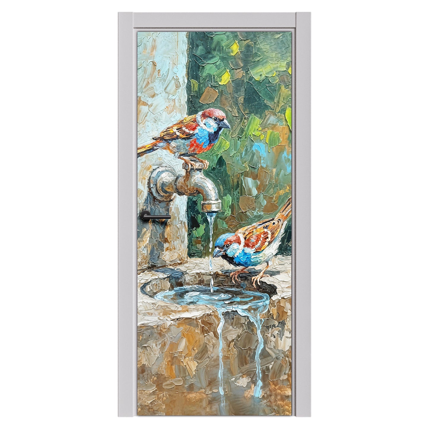 Drinking Water Door Decoupage