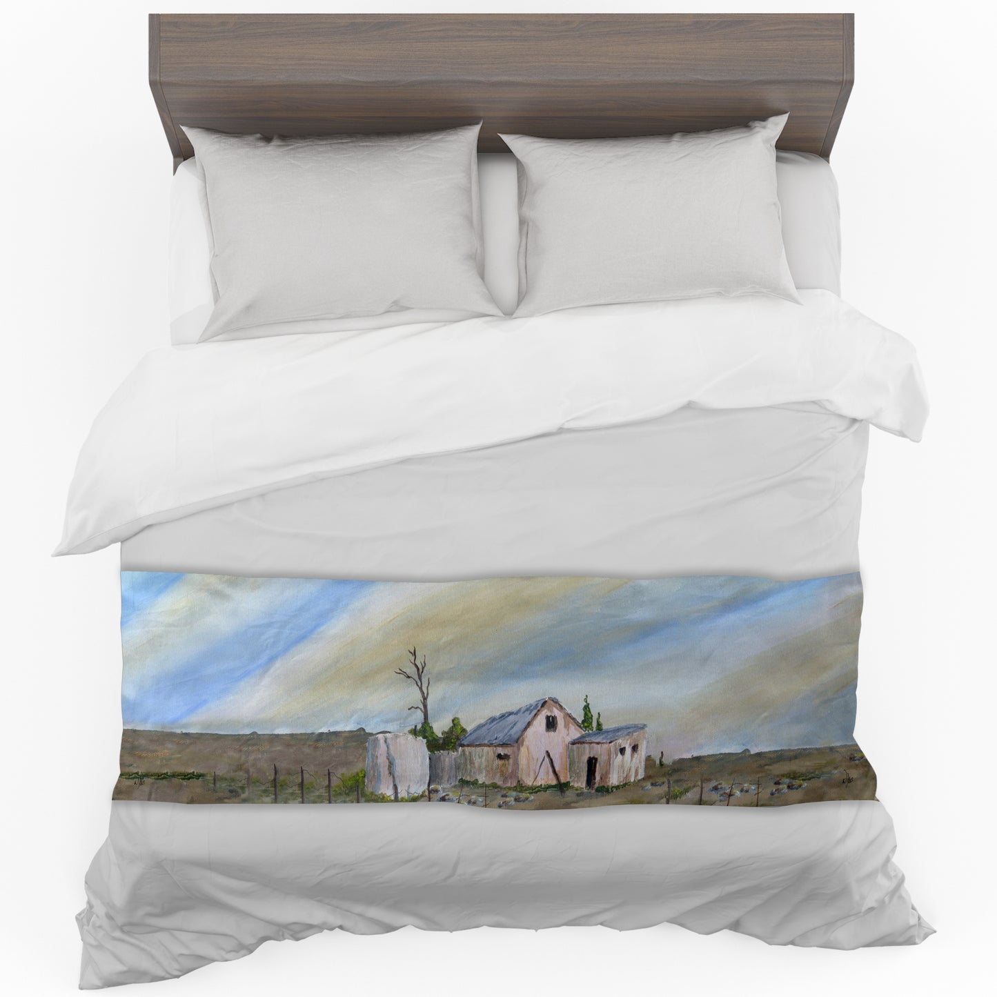 Drooge Kraal By Wikus Hattingh Bed Runner and Optional Pillowcases