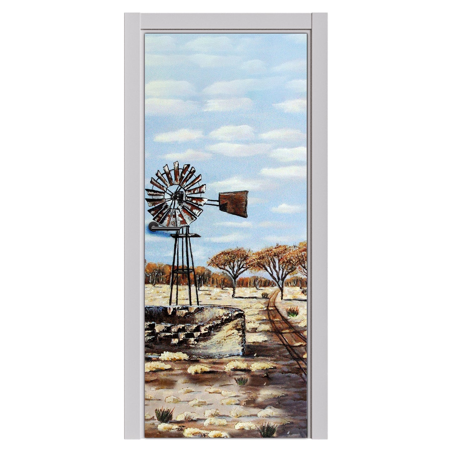 Decoupage - Dry Windmill Dam  By Marthie Potgieter Door