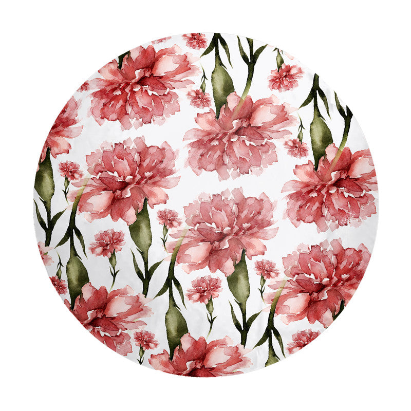 Dusky Red Flowers Round Tablecloth by Mark van Vuuren