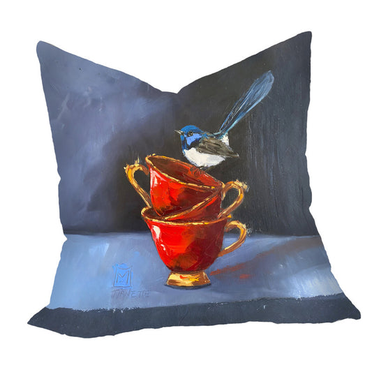 Earl Grey Feathers Luxury Scatter by Juanette Menderoi