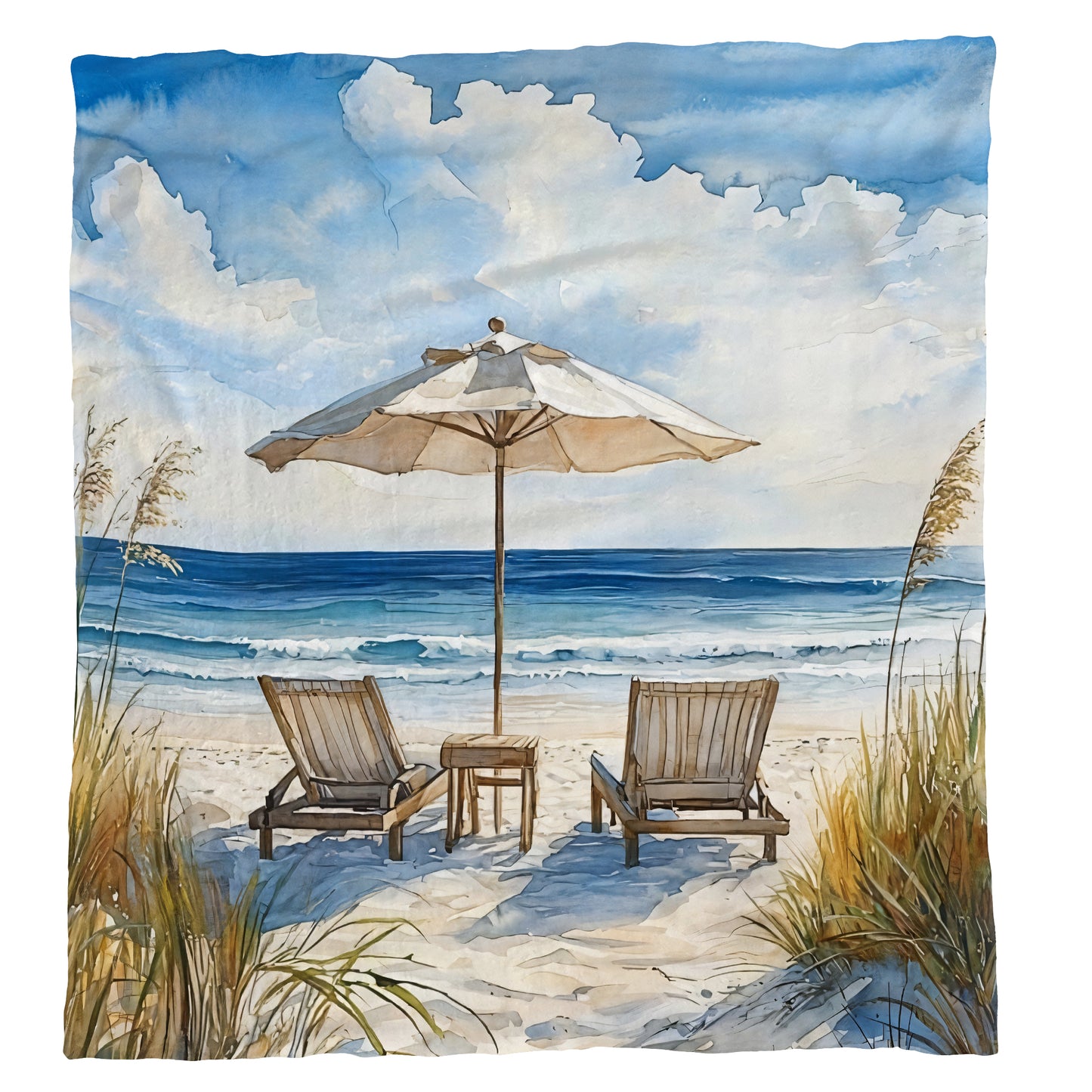 Early Morning on the Beach Light Weight Fleece Blanket