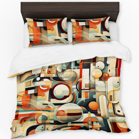 Earth Tones Cubist Reverie Duvet Cover Set