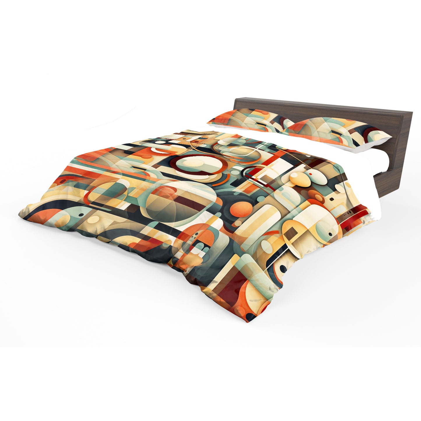 Earth Tones Cubist Reverie Duvet Cover Set