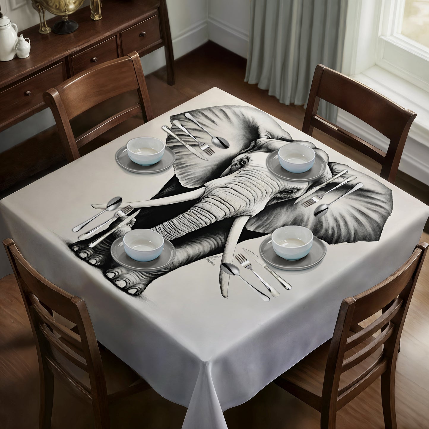 Ebony Giant Square Tablecloth by Nathan Pieterse