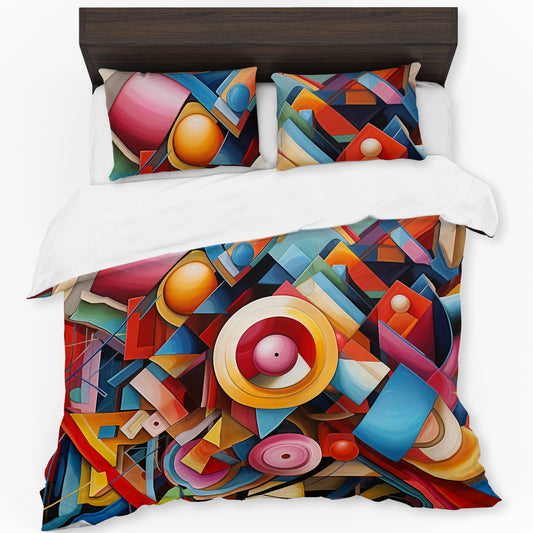 Echoes of Geometry Multicolour Duvet Cover Set