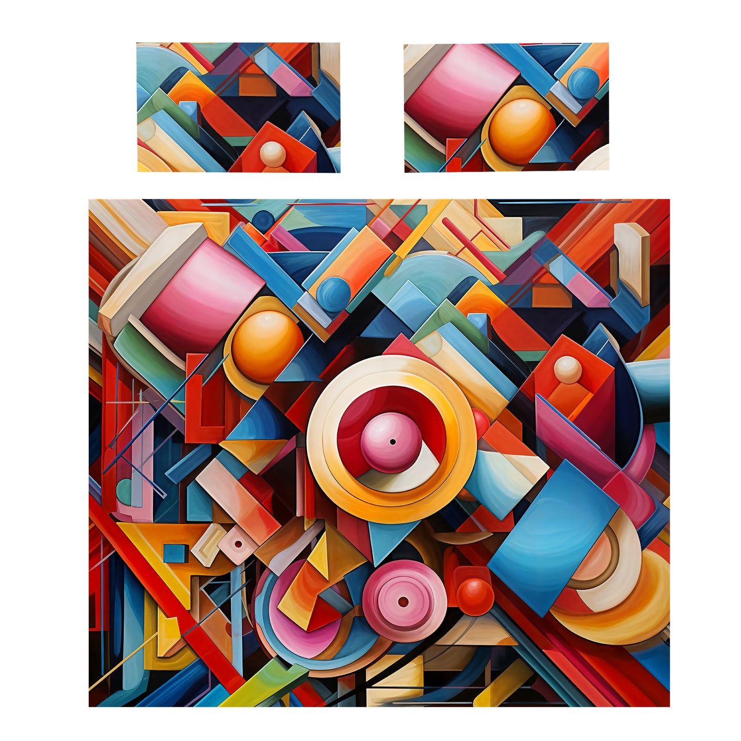 Echoes of Geometry Multicolour Duvet Cover Set