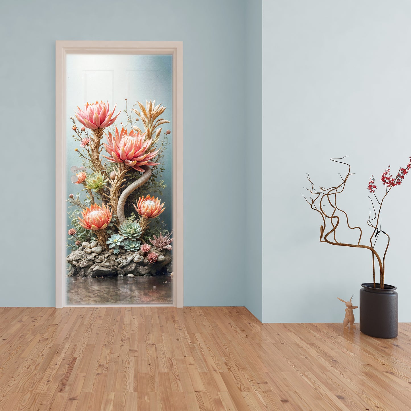 Echoes of Protea & Succulents Door Decoupage
