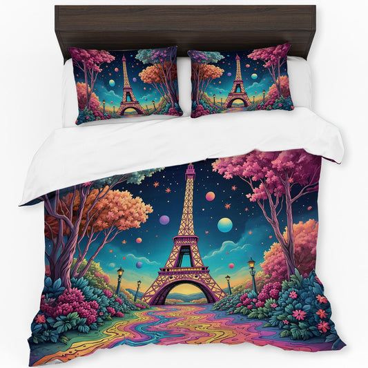 Eiffel in Bloom Duvet Cover Set