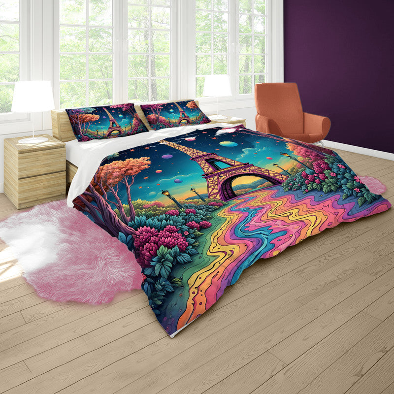 Eiffel in Bloom Duvet Cover Set