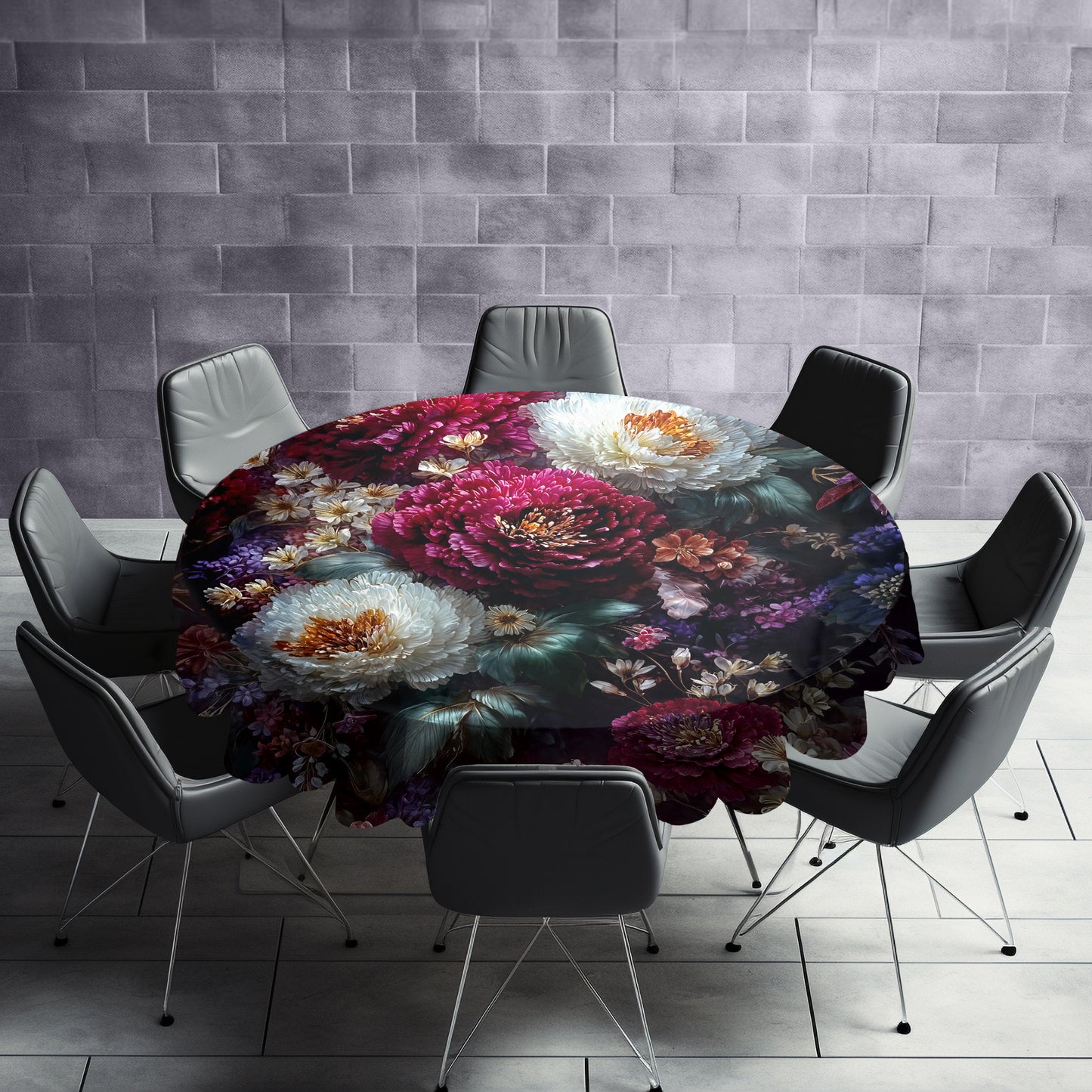 Eksotic Dark Colour Round Tablecloth