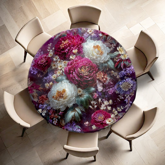Eksotic Dark Colour Round Tablecloth