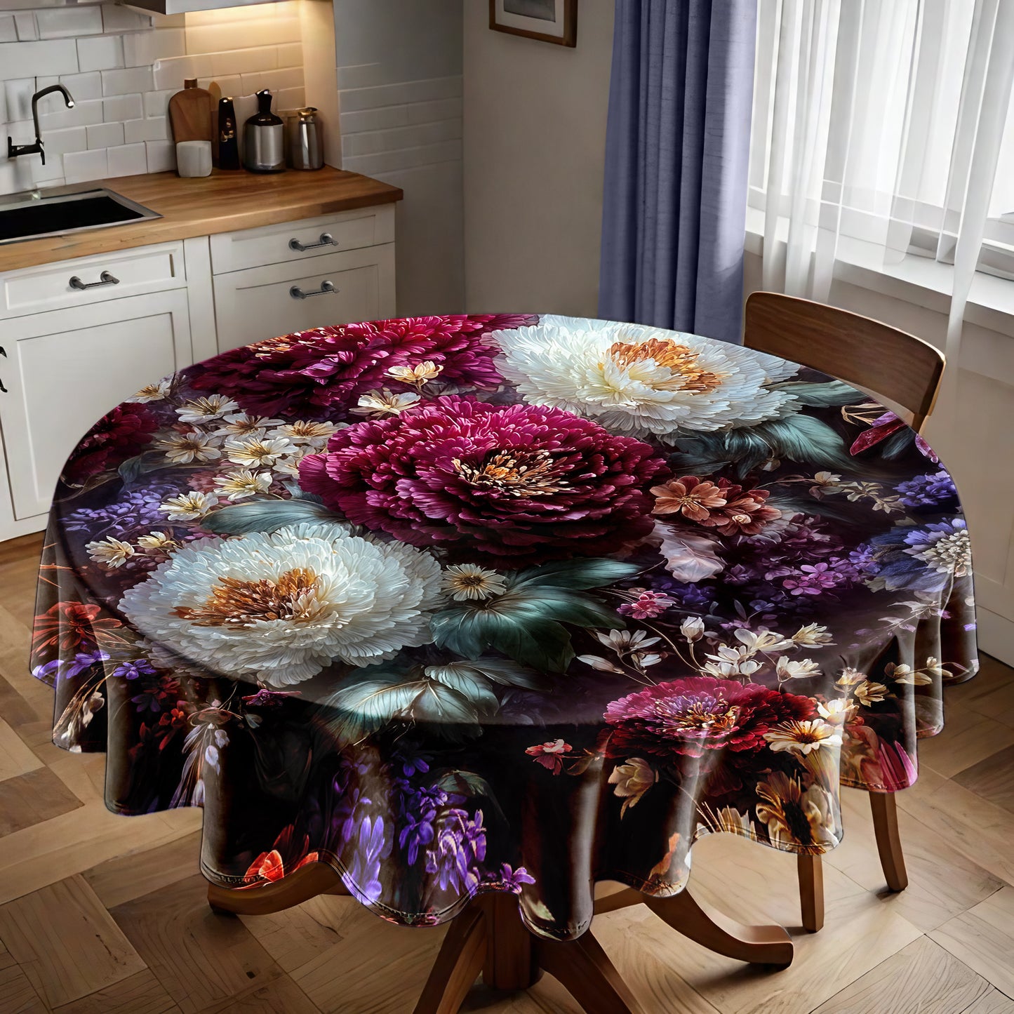 Eksotic Dark Colour Round Tablecloth