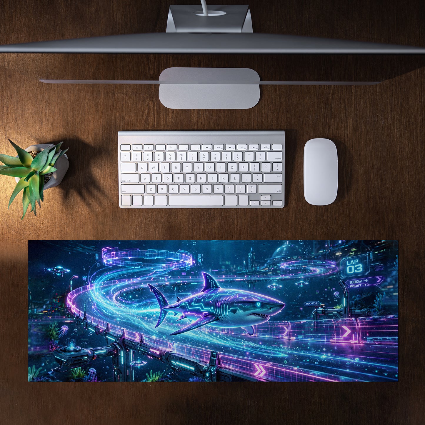 Electric Shark Desk Pad