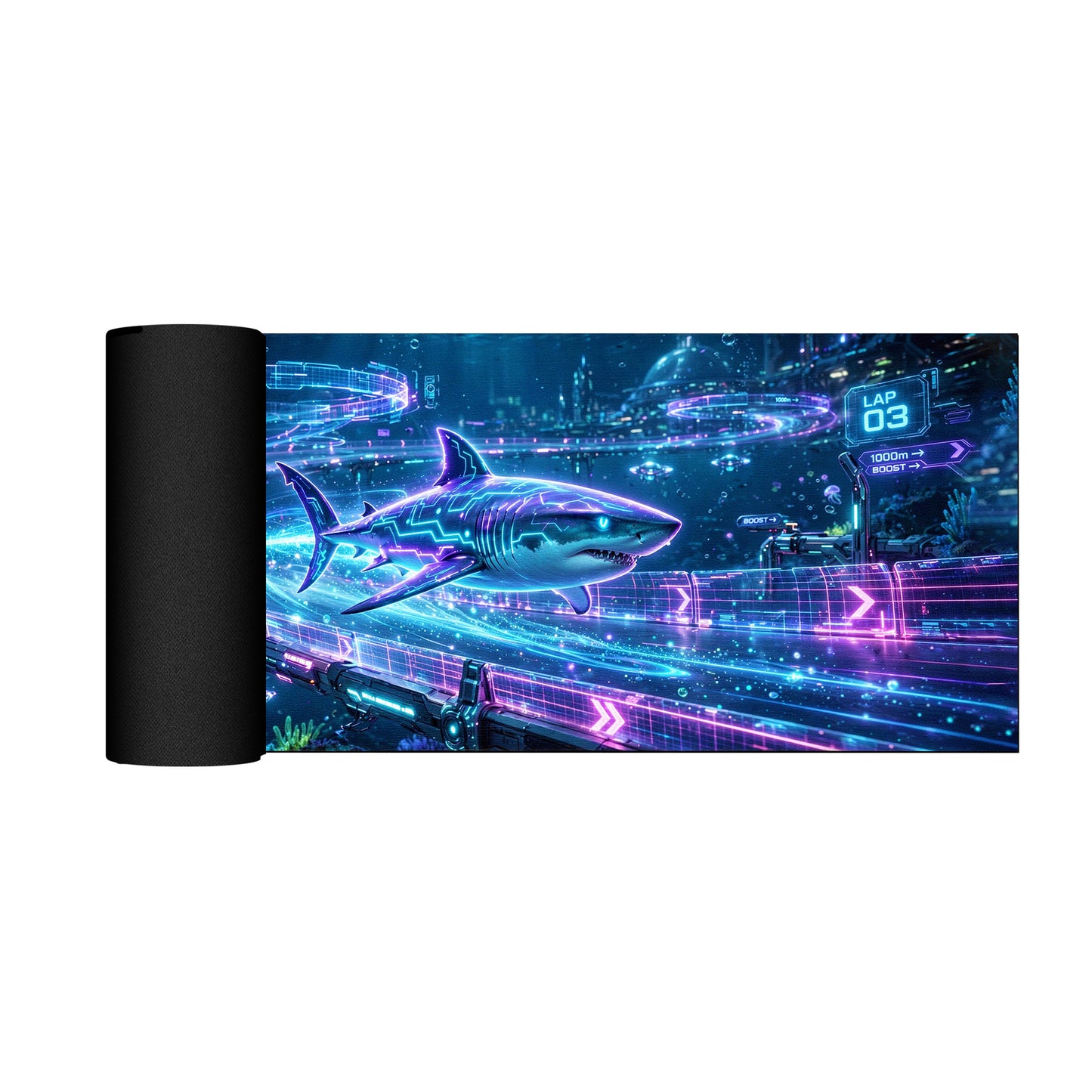 Electric Shark Desk Pad