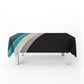 Elegant 3 D Teal Curved Rectangle Tablecloth