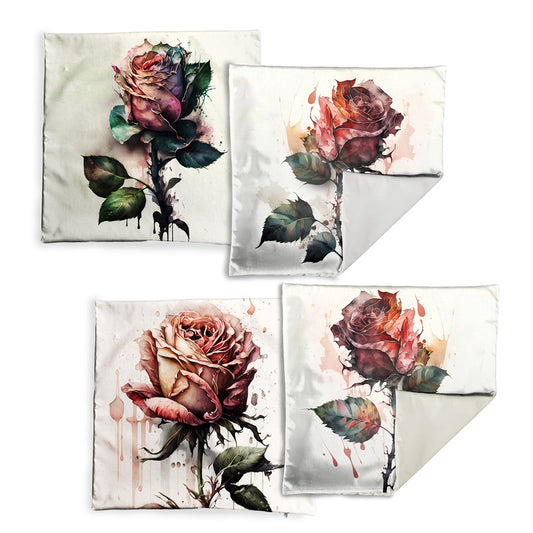 Elegant Rose Luxury Scatter Covers Set of 4