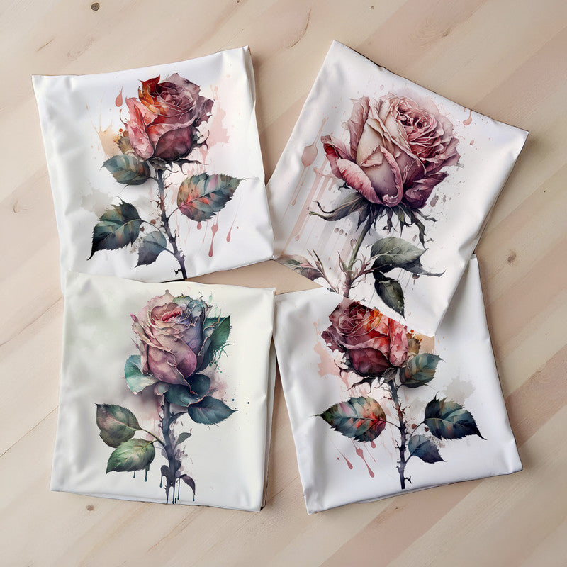 Elegant Rose Luxury Scatter Covers Set of 4