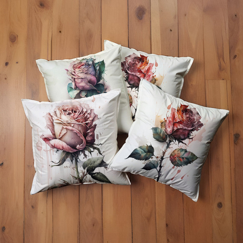 Elegant Rose Luxury Scatter Covers Set of 4