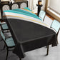 Elegant 3 D Teal Curved Rectangle Tablecloth
