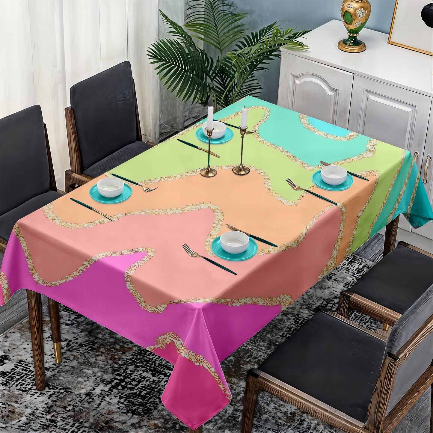 Elegant Flow Rectangle Tablecloth