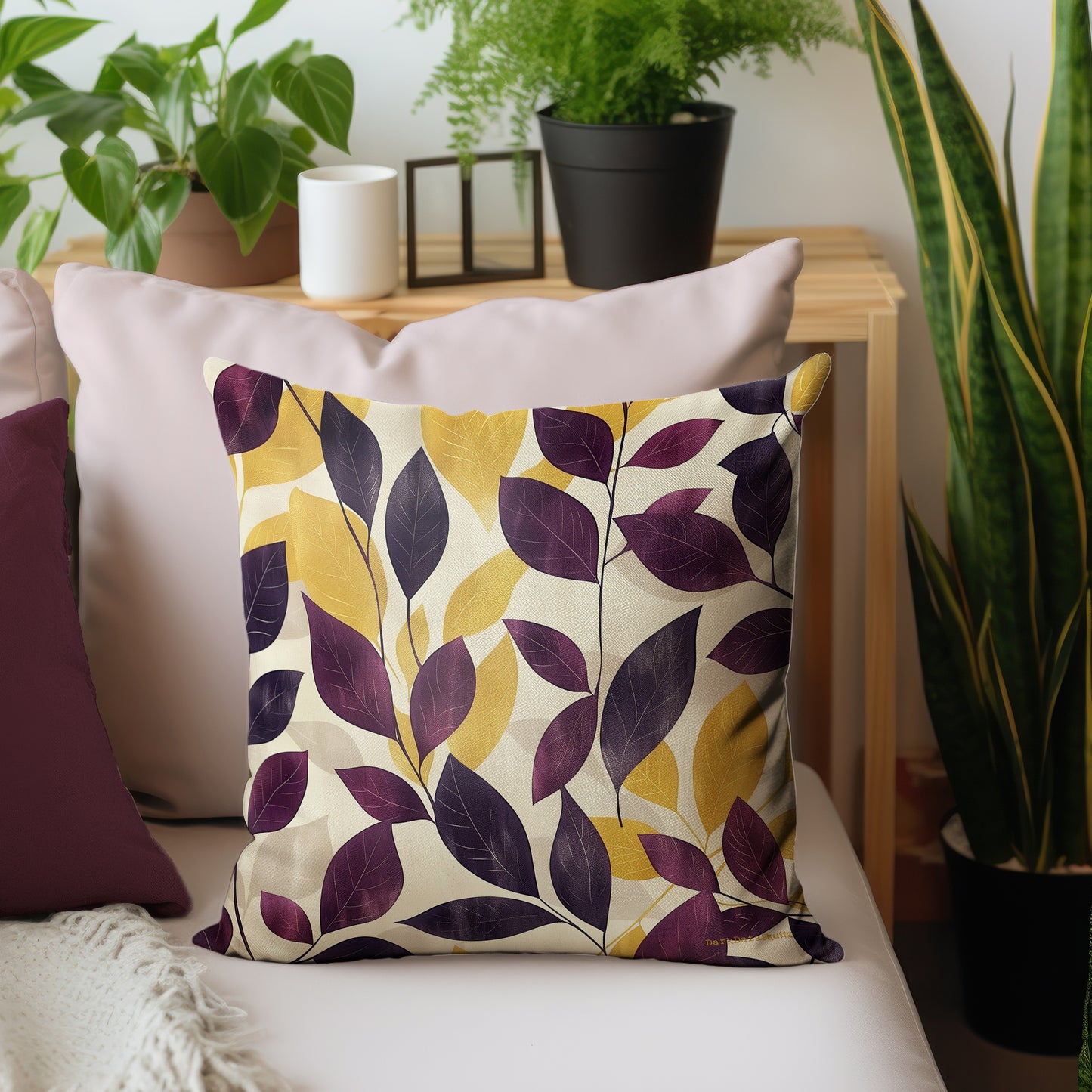 Elegant Plumb Leaves Luxury Scatter by Wikus Schalkwyk